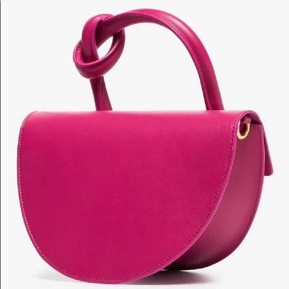 Yuzefi Delores Knot Top Handle Bag in Fuchsia - Picture 2 of 16